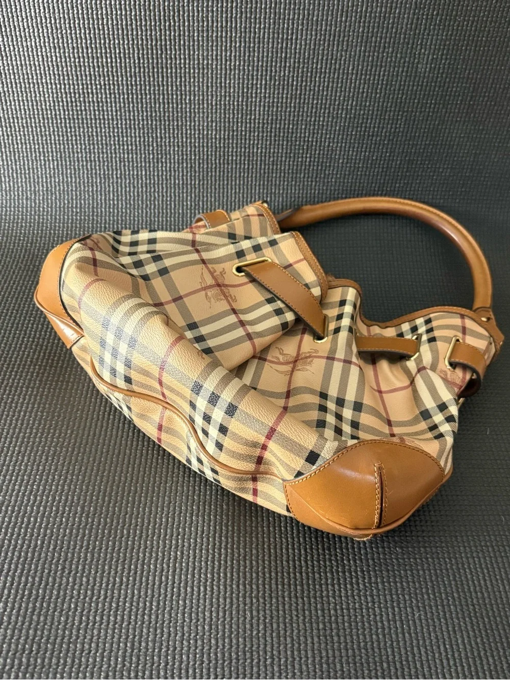 Authentic Burberry Walden Haymarket Check Hobo Bag